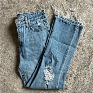 Mid rise denim jeans